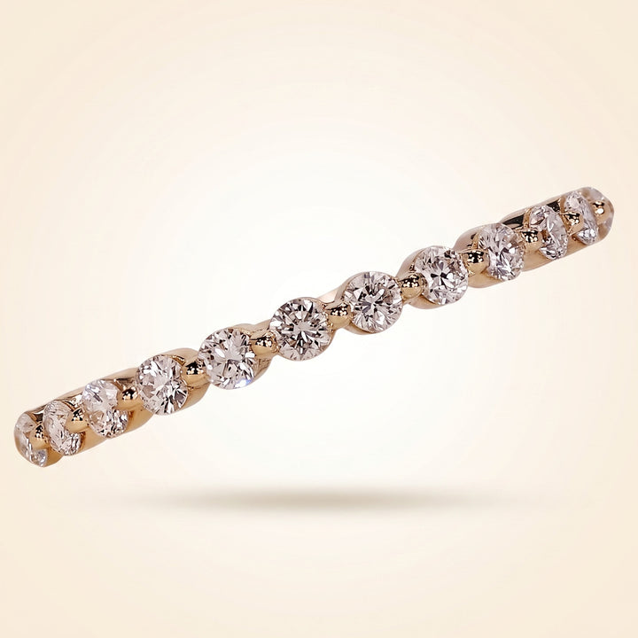 Half-Eternity Shared-Prong Round Diamond Wedding Band