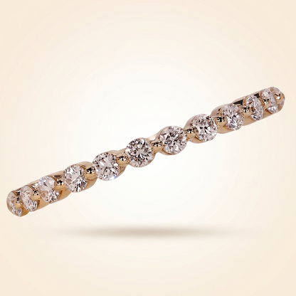 Half-Eternity Shared-Prong Round Diamond Wedding Band