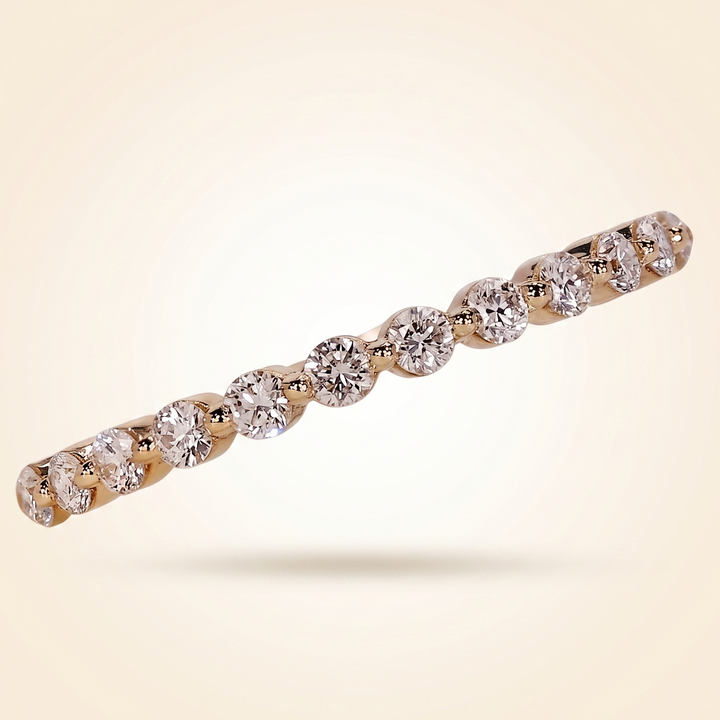 Half-Eternity Shared-Prong Round Diamond Wedding Band