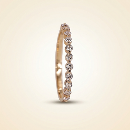 Half-Eternity Shared-Prong Round Diamond Wedding Band