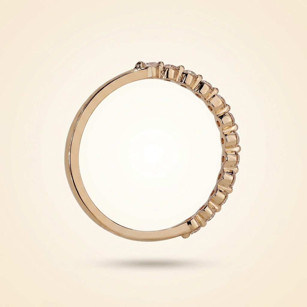 half-eternity shared-prong round diamond wedding band