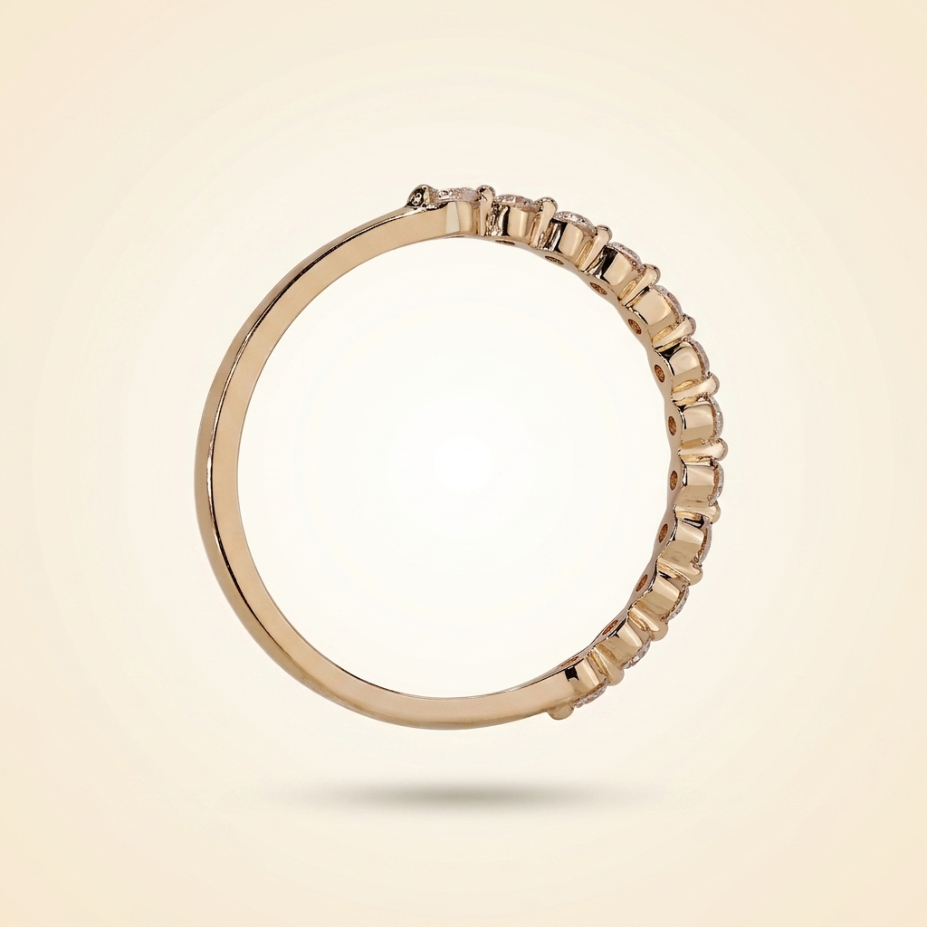 half-eternity shared-prong round diamond wedding band