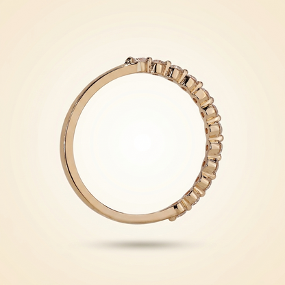 Half-Eternity Shared-Prong Round Diamond Wedding Band