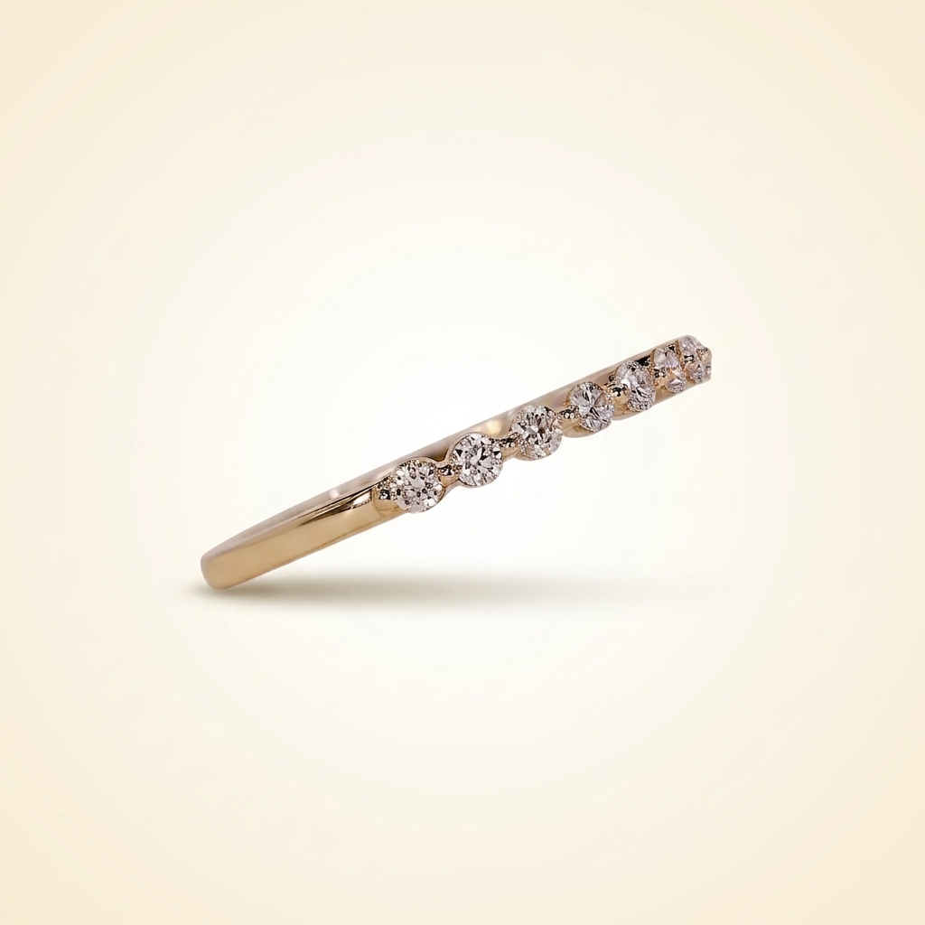 half-eternity shared-prong round diamond wedding band