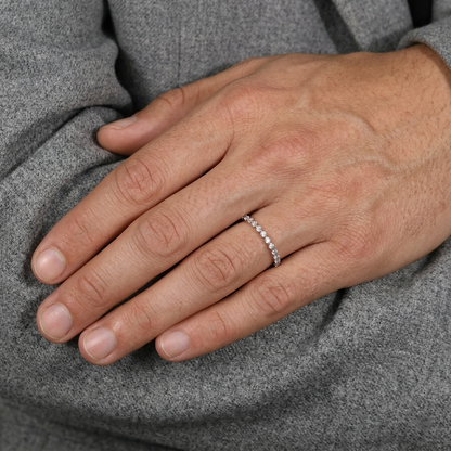 Half-Eternity Shared-Prong Round Diamond Wedding Band