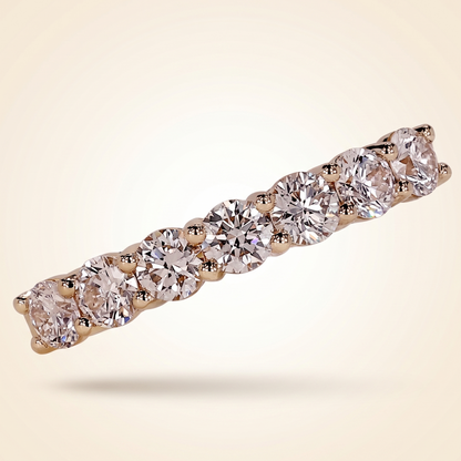 Seven-Stone Half-Eternity Shared-Prong Diamond Wedding Band