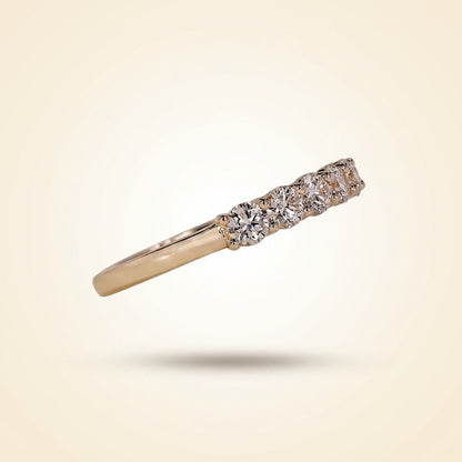 Seven-Stone Half-Eternity Shared-Prong Diamond Wedding Band
