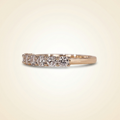 Seven-Stone Half-Eternity Shared-Prong Diamond Wedding Band