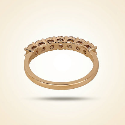Seven-Stone Half-Eternity Shared-Prong Diamond Wedding Band