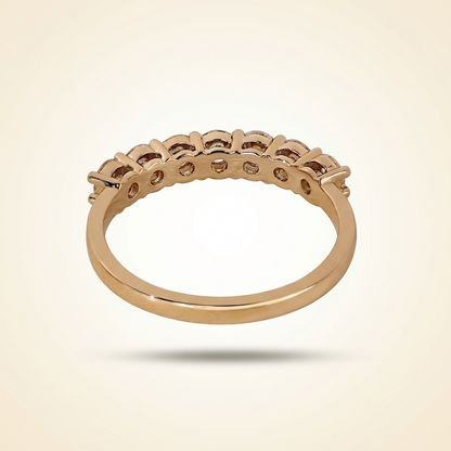 Seven-Stone Half-Eternity Shared-Prong Diamond Wedding Band