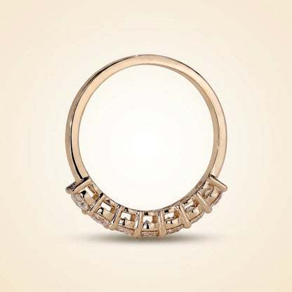 Seven-Stone Half-Eternity Shared-Prong Diamond Wedding Band