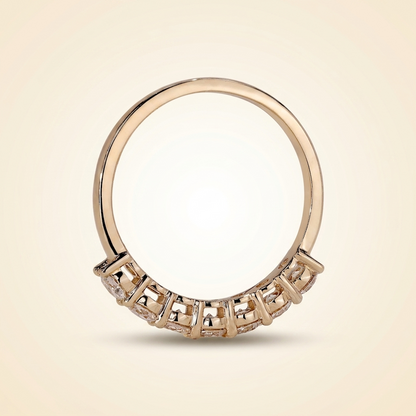 Seven-Stone Half-Eternity Shared-Prong Diamond Wedding Band