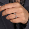Emerald Cut Diamond Open Gap Ring Enhancer in Two-Tone Gold