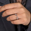 Emerald Cut Diamond Open Gap Ring Enhancer in Two-Tone Gold