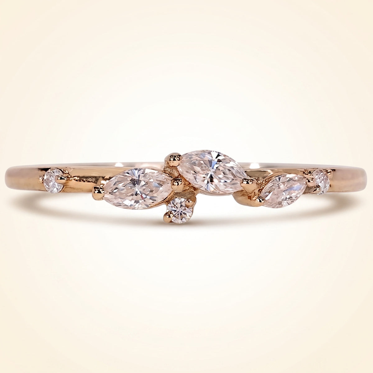 half eternity marquise and round wedding band