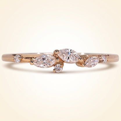 Half Eternity Marquise And Round Wedding Band