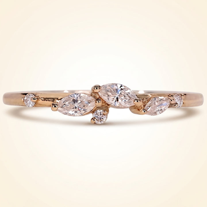 Half Eternity Marquise And Round Wedding Band