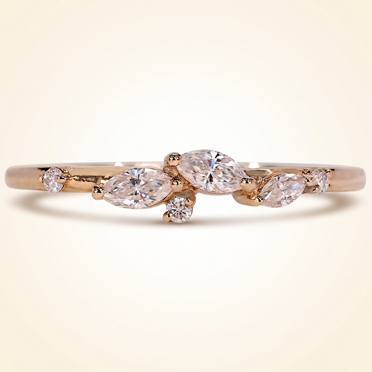 half eternity marquise and round wedding band