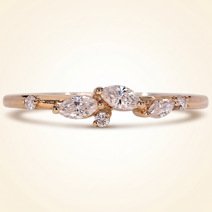 Half Eternity Marquise And Round Wedding Band