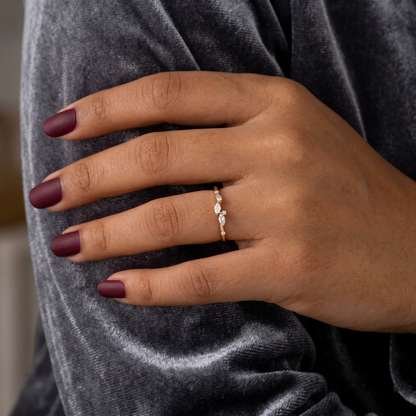 Half Eternity Marquise And Round Wedding Band