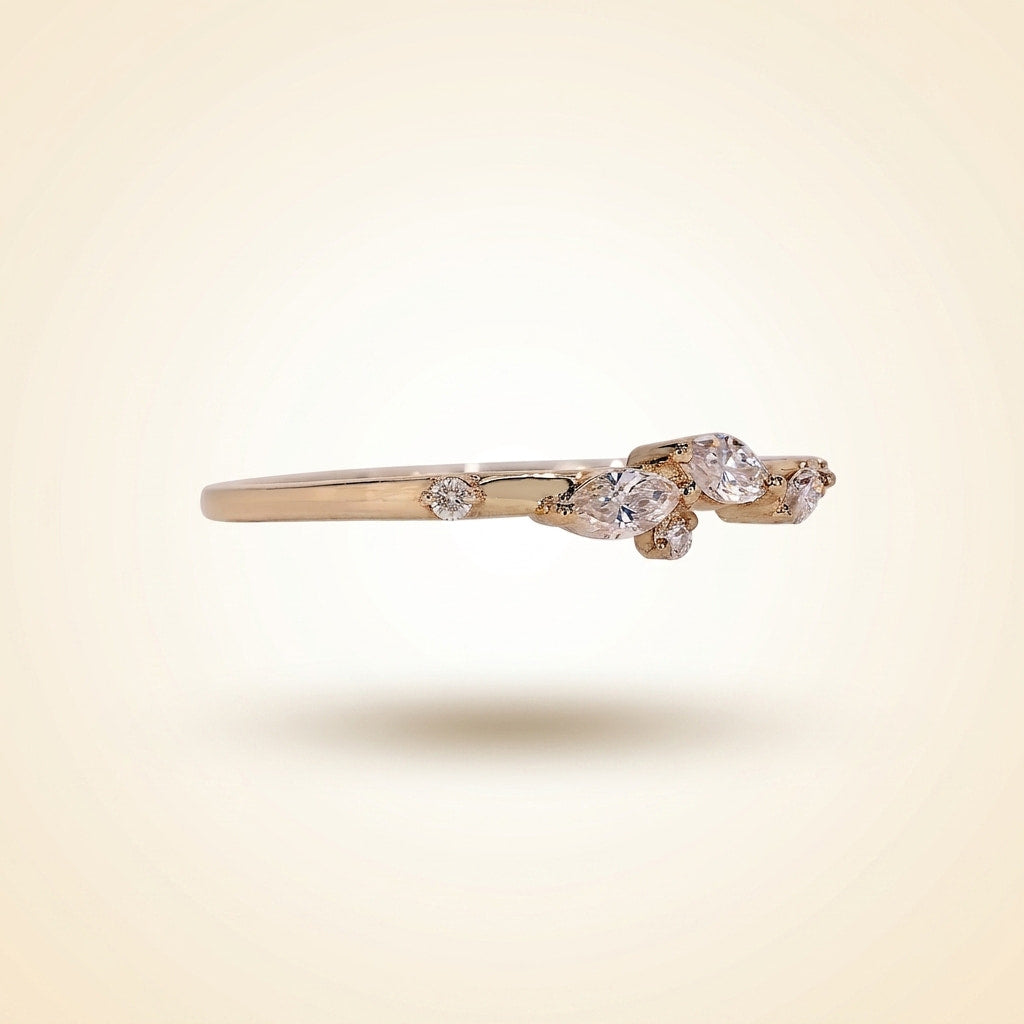 half eternity marquise and round wedding band