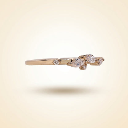 Half Eternity Marquise And Round Wedding Band