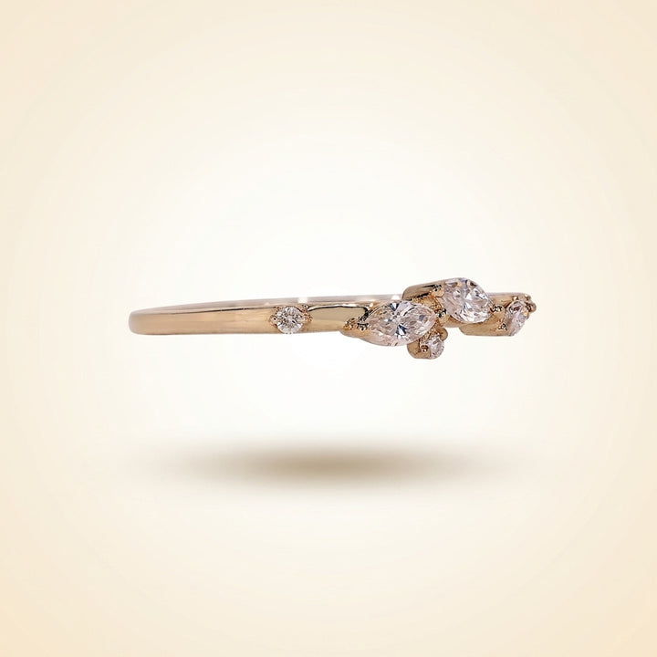 Half Eternity Marquise And Round Wedding Band