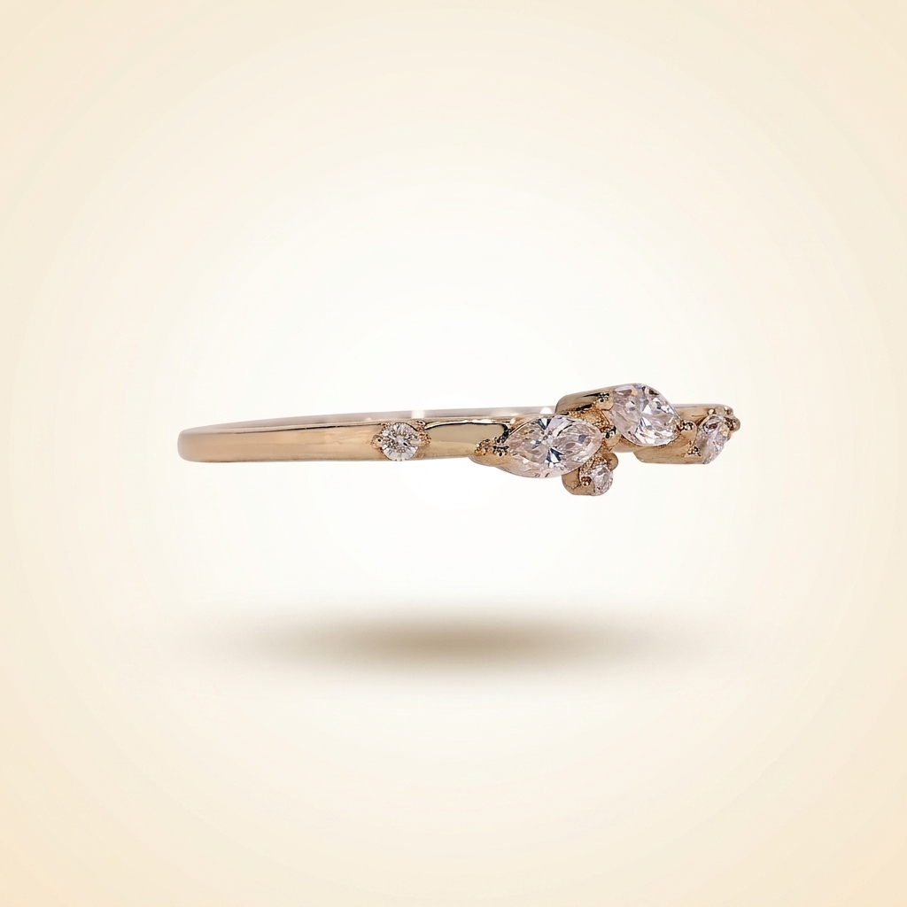 half eternity marquise and round wedding band