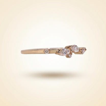Half Eternity Marquise And Round Wedding Band