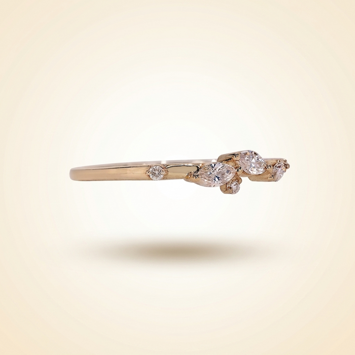 Half Eternity Marquise And Round Wedding Band