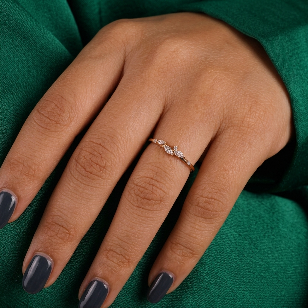 half eternity marquise and round wedding band