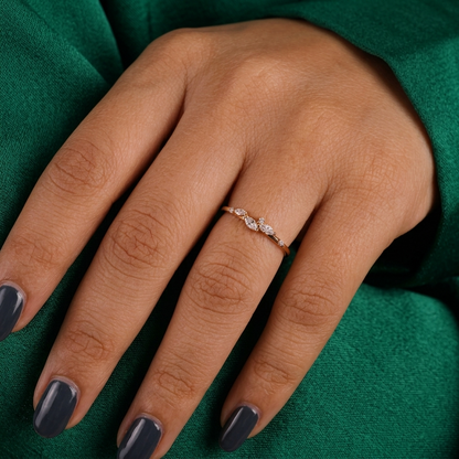 Half Eternity Marquise And Round Wedding Band