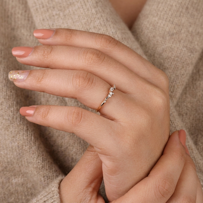 Half Eternity Marquise And Round Wedding Band