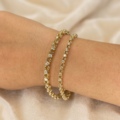 Bezel-Set Orbit Diamond Tennis Bracelet