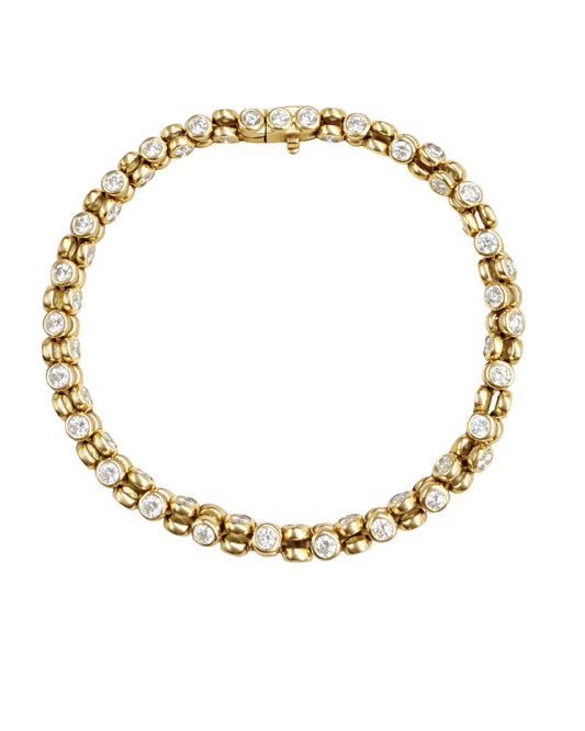 Bezel-Set Orbit Diamond Tennis Bracelet