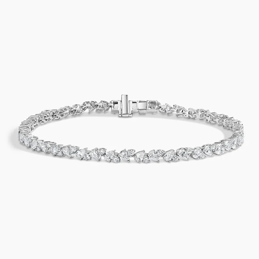 alternating pear cut diamond vine tennis bracelet
