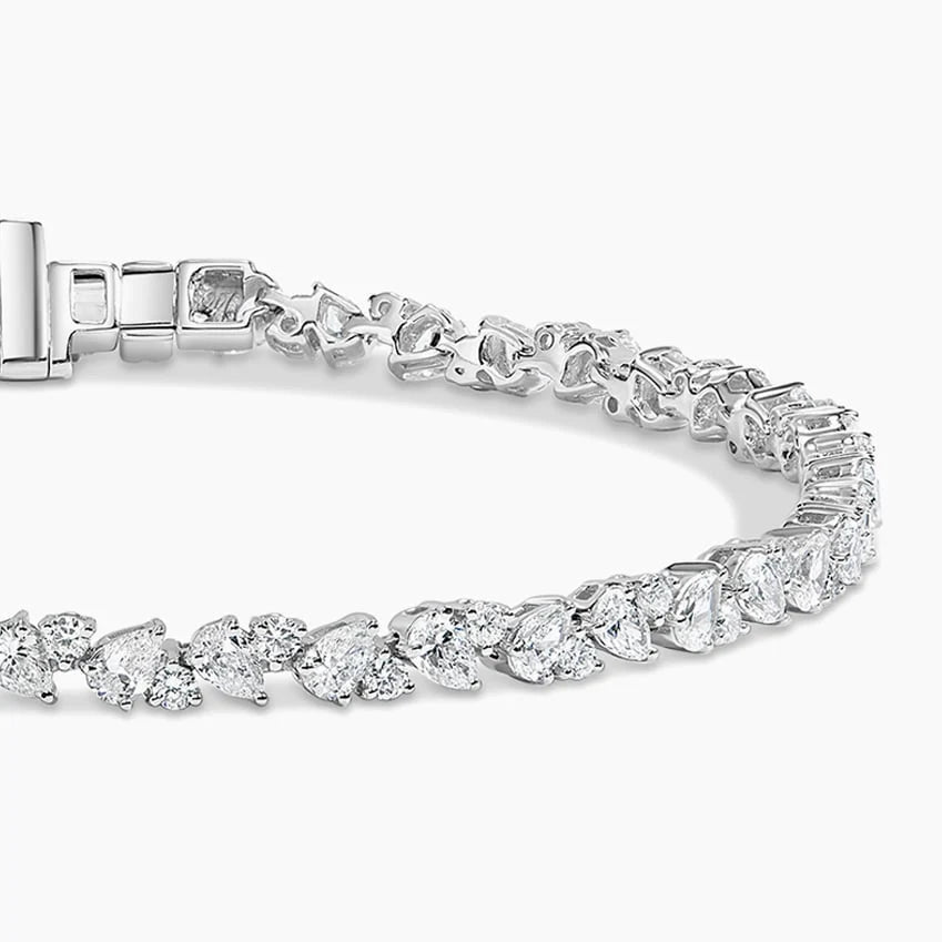 alternating pear cut diamond vine tennis bracelet