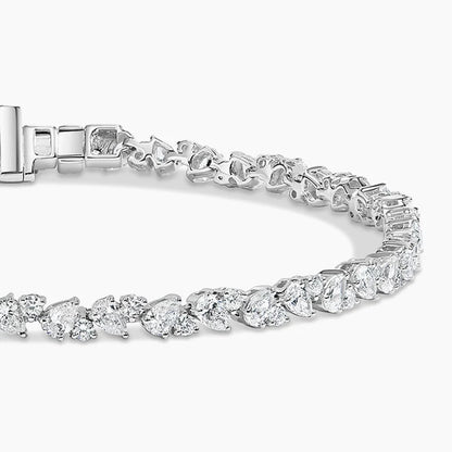 Alternating Pear Cut Diamond Vine Tennis Bracelet