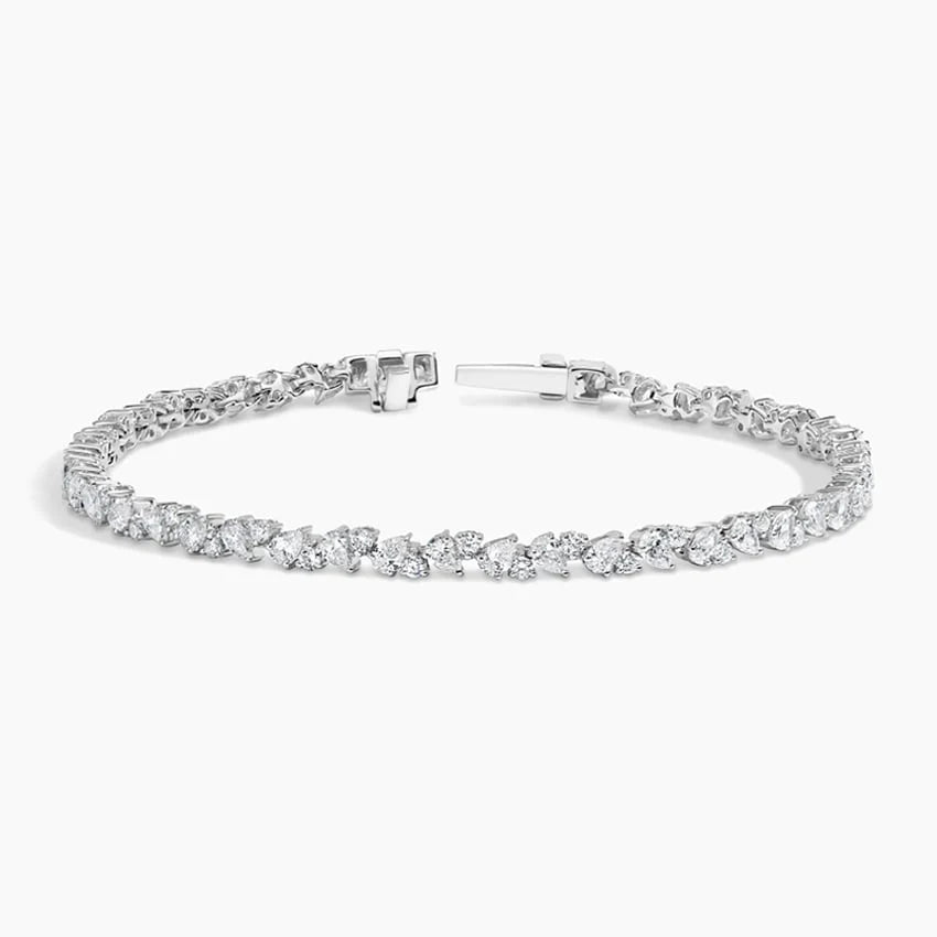 alternating pear cut diamond vine tennis bracelet