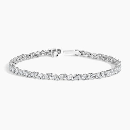 Alternating Pear Cut Diamond Vine Tennis Bracelet