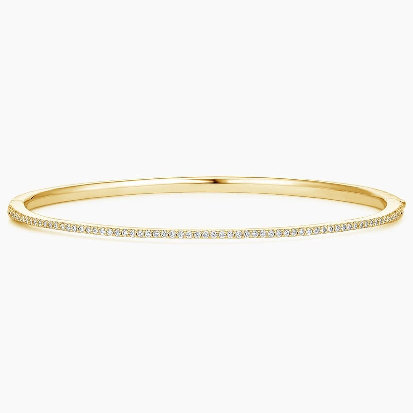 pavé diamond slim hinged bangle bracelet