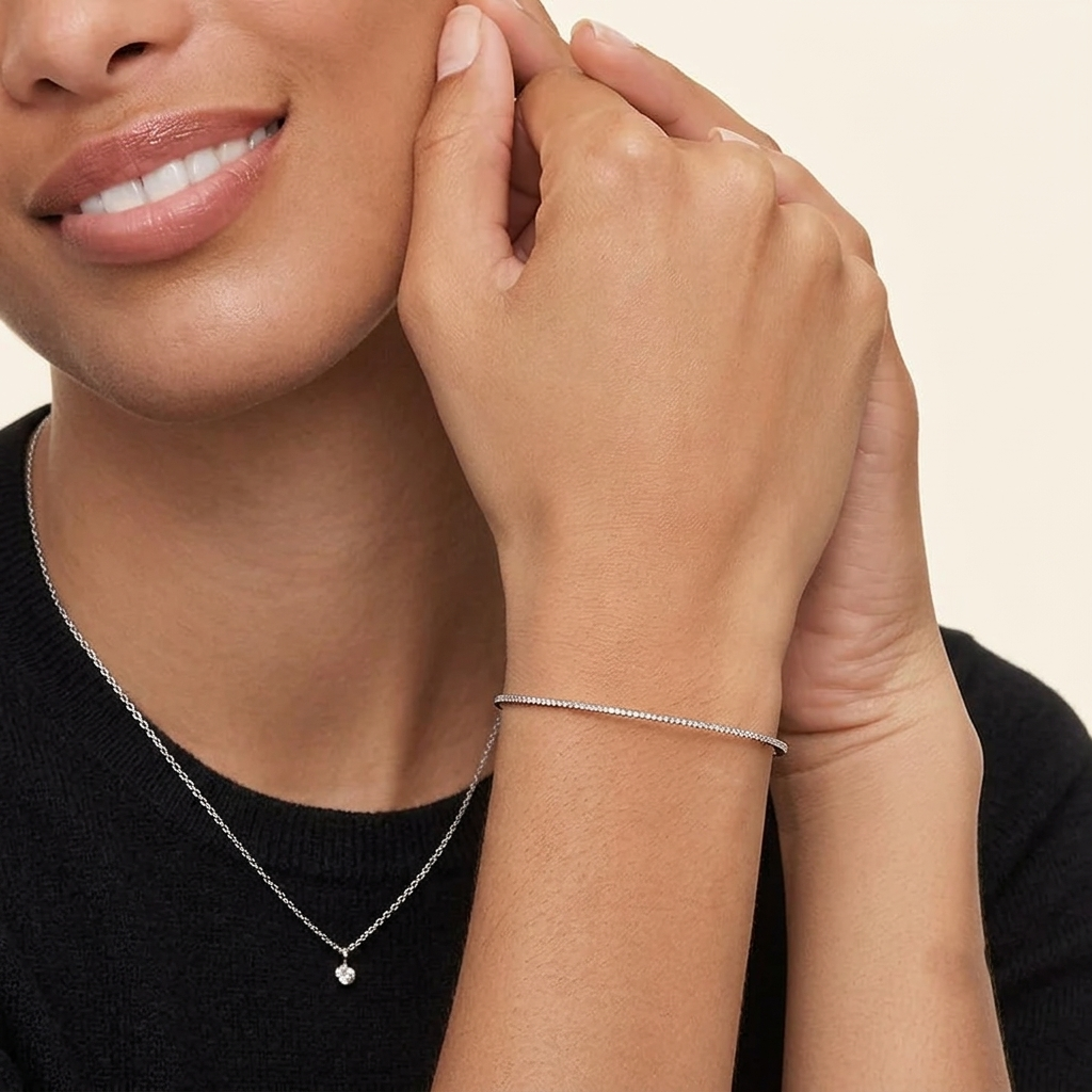 pavé diamond slim hinged bangle bracelet