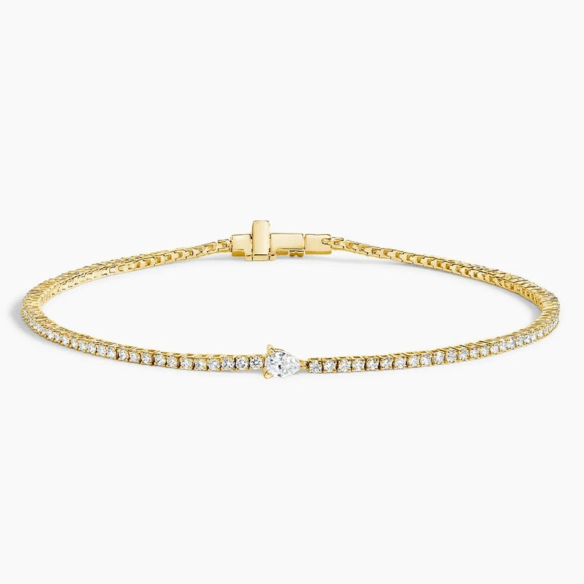 pear cut accent diamond tennis bracelet