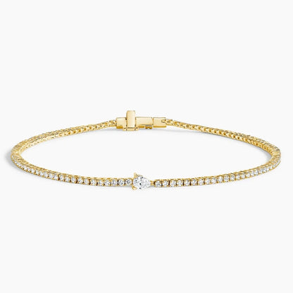 Pear Cut Accent Diamond Tennis Bracelet