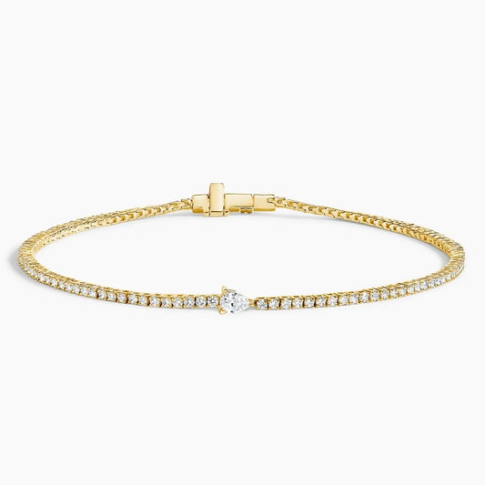 Pear Cut Accent Diamond Tennis Bracelet