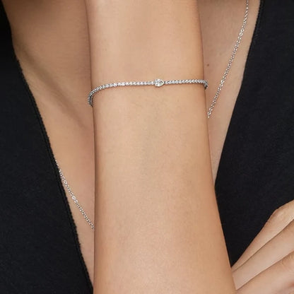 Pear Cut Accent Diamond Tennis Bracelet