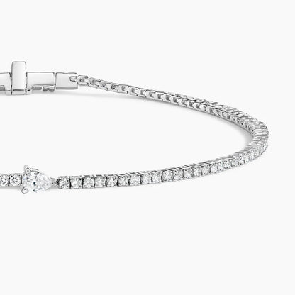 Pear Cut Accent Diamond Tennis Bracelet