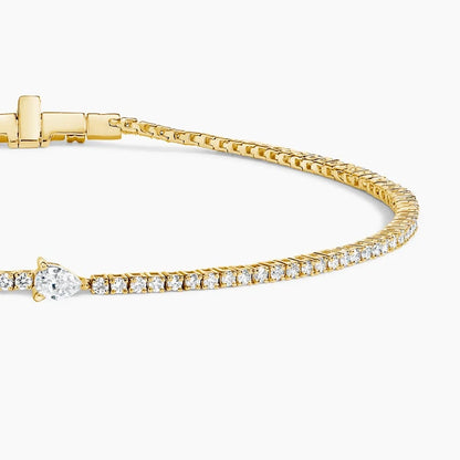 Pear Cut Accent Diamond Tennis Bracelet