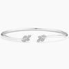 Diamond Leaf Vine Open Cuff Bangle Bracelet