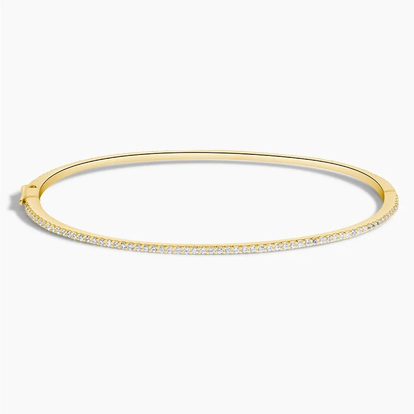 ultra-thin pavé diamond hinged bangle bracelet